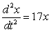 <strong>When a spring is stretched and then released, it oscillates according to two laws of physics: Hooke's Law and Netwon's Second Law. These two laws combine to form the following differential equation in the case of free, undamped oscillation: where m is the mass of an object attached to the spring, x is the distance the spring is stretched beyond its standard length with the object attached (its equilibrium point), t is time, and k is a constant associated with the strength of the spring. Consider a spring with from which is hung a 68-pound weight. The spring with the weight attached stretches to its equilibrium point. The spring is then pulled 3 feet farther than its equilibrium and released. Write a differential equation describing the acceleration of the spring with respect to time t measured in seconds. Use the fact that , where g is the gravitational constant 32 feet per second per second.</strong> A) feet per second per second B) feet per second per second C) feet per second per second D) feet per second per second E) feet per second per second