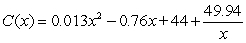 <strong>The managers of a company have modeled some cost data and found that if they produce x storm windows each hour, the cost (in dollars) to produce one window is given by the function , for . The company sells its storm windows for $190 each. Assuming that every window made will be sold, give a formula for the profit made from the sale of one storm window when the company is producing x windows each hour.</strong> A) B) C) D) E)
