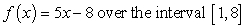 <strong>Calculate the average rate of change of the function over the given interval. Round your answer to two decimal places.  </strong> A) -4.14 B) -5.00 C) 3.89 D) 4.14 E) 5.00 <div style=padding-top: 35px> 
