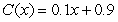 <strong>Write a linear model for the given rate of change and initial output value. The cost to produce plastic toys increases by 10 cents per toy produced. The fixed cost is 90 dollars.</strong> A) B) C) D) E)