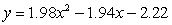 <strong>Find the equation of the quadratic function that is the best fit for the given data. </strong> A) B) C) D) E)