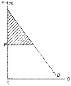 Exhibit 6-13 When the price is P in Exhibit 6-13, the shaded area represents