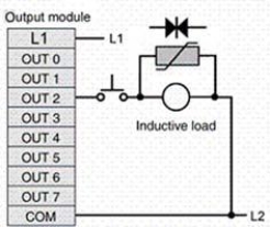 <strong>The suppression circuit shown: </strong> A)can be used to suppress DC loads. B)can be used to suppress AC loads. C)uses a metal oxide surge suppressor. D)all of these.