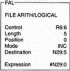 The instruction shown signifies a file to file FAL copy operation.  <div style=padding-top: 35px> 