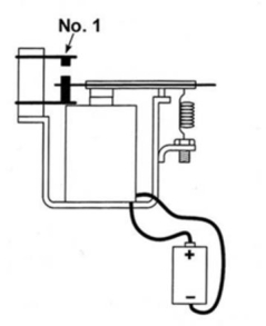 <strong>In the relay shown, the contact No. 1 is an: </strong> A)NO fixed contact. B)NC fixed contact. C)NO movable contact. D)NC movable contact.