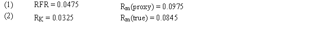 <strong>Assume that as a portfolio manager the beta of your portfolio is 0.85 and that your performance is exactly on target with the SML data under condition 1. If the true SML data is given by condition 2, how much does your performance differ from the true SML?  </strong> A) 1.33% higher B) 2.35% lower C) 8% lower D) 1.33% lower E) 2.35% higher <div style=padding-top: 35px> 