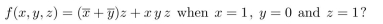 What is the value of the Boolean function