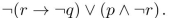Write the truth table for the proposition