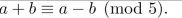 Find integers a and b such that