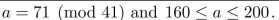 Find the integer a such that