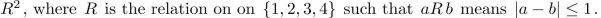 find the matrix that represents the given relation. Use elements in the order given to determine rows and columns of the matrix.