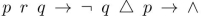 The string is postfix notation for a logic expression; however, there is a misprint. The triangle should be one of these three: Determine which of these three it must be and explain your reasoning.