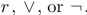 The string is postfix notation for a logic expression; however, there is a misprint. The triangle should be one of these three: Determine which of these three it must be and explain your reasoning.
