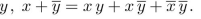 mark each statement TRUE or FALSE. When written as a sum of minterms in the variables x and