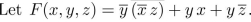 Draw a logic gate diagram for F .