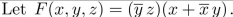 Show that F can be simplified to give