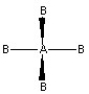 <strong>Which of the following pictures best illustrates a tetrahedral shape for the molecule AB4?</strong> A) B) C) D)