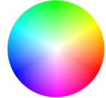 <strong>In this color circle, what dimension of color is represented by the perimeter of the circle? </strong> A)saturation B)hue C)brightness D)lightness quality
