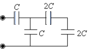 <strong>If C = 36 µF,determine the equivalent capacitance for the combination shown.  </strong> A)36 µF B)28 µF C)14 µF D)24 µF E)33​ µF <div style=padding-top: 35px> 