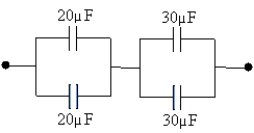What is the equivalent capacitance of the combination shown?