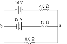 <strong>What is the potential difference between points a and b? </strong> A)6.0 V B)8.0 V C)12 V D)24 V