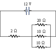 <strong>How much power is being dissipated by one of the 10-Ω resistors? </strong> A)24 W B)9.6 W C)16 W D)6.4 W