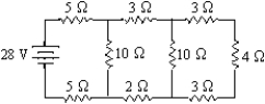 <strong>Consider the circuit shown in the figure.What power is dissipated by the entire circuit? </strong> A)14 W B)28 W C)52 W D)110 W