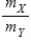 Two singly ionized isotopes,X and Y,of the same element move with the same speed perpendicular to a uniform magnetic field.Isotope X follows a path of radius 3.37 cm while isotope Y moves along a path 3.58 cm in radius.What is the ratio of the two isotope masses, ?