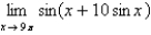 <strong>Use continuity to evaluate the limit. </strong> A) 9π B) 0 C) 1 D) -1 E) ∞