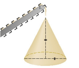 <strong>Gravel is being dumped from a conveyor belt at a rate of ft/min and its coarseness is such that it forms a pile in the shape of a cone whose base diameter and height are always equal.How fast is the height of the pile increasing when the pile is ft high? Round the result to the nearest hundredth. </strong> A) B) C) D) E)
