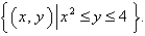 The base of S is the parabolic region Cross-sections perpendicular to the y axis are squares. Find the volume of S.