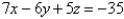 <strong>Find an equation of the set of all points equidistant from the points and </strong> A) B) C) D) E)
