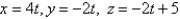 <strong>Find parametric equations for the line through the point that is parallel to the plane and perpendicular to the line </strong> A) B) C) D) E)