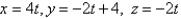 <strong>Find parametric equations for the line through the point that is parallel to the plane and perpendicular to the line </strong> A) B) C) D) E)