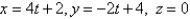 <strong>Find parametric equations for the line through the point that is parallel to the plane and perpendicular to the line </strong> A) B) C) D) E)