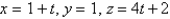 <strong>The ellipsoid intersects the plane in an ellipse.Find parametric equations for the tangent line to this ellipse at the point (1,2,2).</strong> A) B) C) D) E)