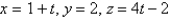 <strong>The ellipsoid intersects the plane in an ellipse.Find parametric equations for the tangent line to this ellipse at the point (1,2,2).</strong> A) B) C) D) E)