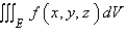 Express the integral as an iterated integral of the form where E is the solid bounded by the surfaces