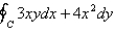 <strong>Use Green's Theorem to evaluate the line integral along the positively oriented closed curve C. ,where C is the triangle with vertices , ,and </strong> A) B) C) D)