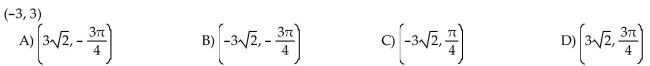 The rectangular coordinates of a point are given. Find polar coordinates for the point.