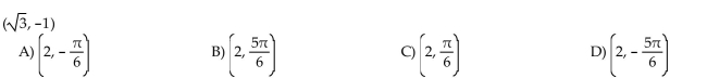 The rectangular coordinates of a point are given. Find polar coordinates for the point.