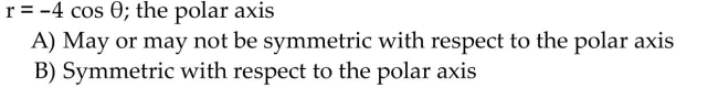 Test the equation for symmetry with respect to the given axis, line, or pole.