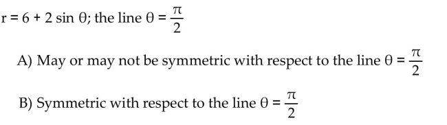Test the equation for symmetry with respect to the given axis, line, or pole.