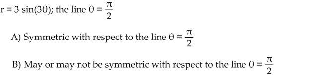 Test the equation for symmetry with respect to the given axis, line, or pole.