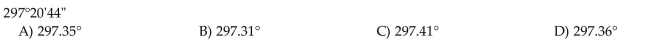 Convert the angle to a decimal in degrees. Round the answer to two decimal places.