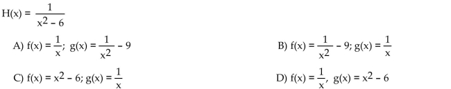 Find functions f and g so that f ° g = H.  <div style=padding-top: 35px> 