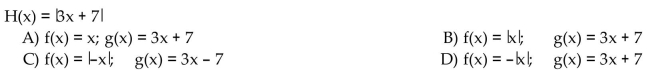 Find functions f and g so that f ° g = H.  <div style=padding-top: 35px> 