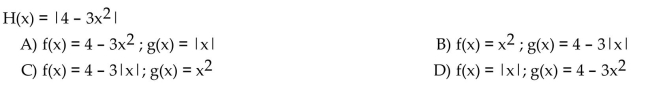 Find functions f and g so that f ° g = H.  <div style=padding-top: 35px> 