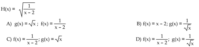 Find functions f and g so that f ° g = H.  <div style=padding-top: 35px> 