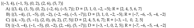 Find the inverse of the function and state its domain and range .  <div style=padding-top: 35px> 